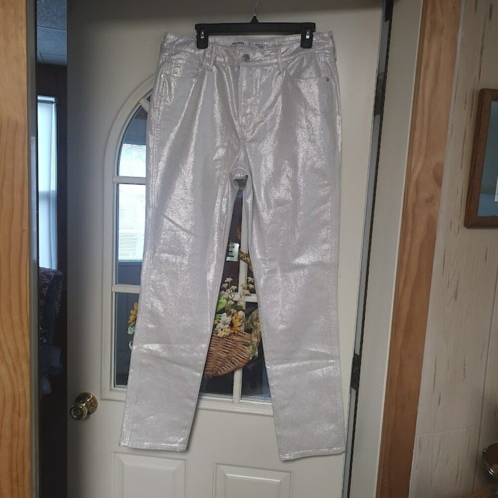 Old Navy High Rise Women Jeans -metallic